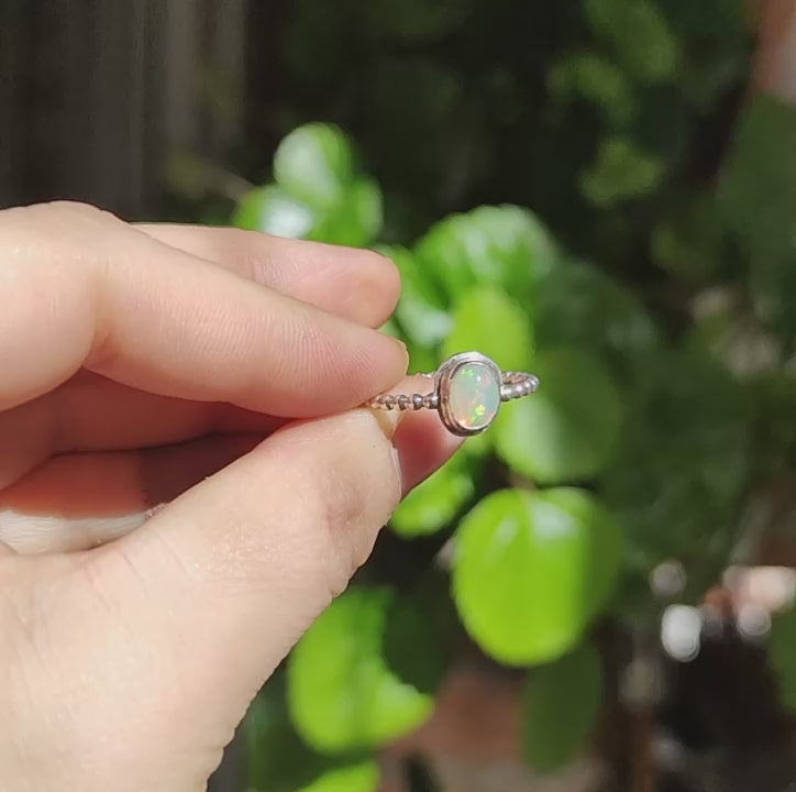 Ethiopian Opal Silver Ring - 0