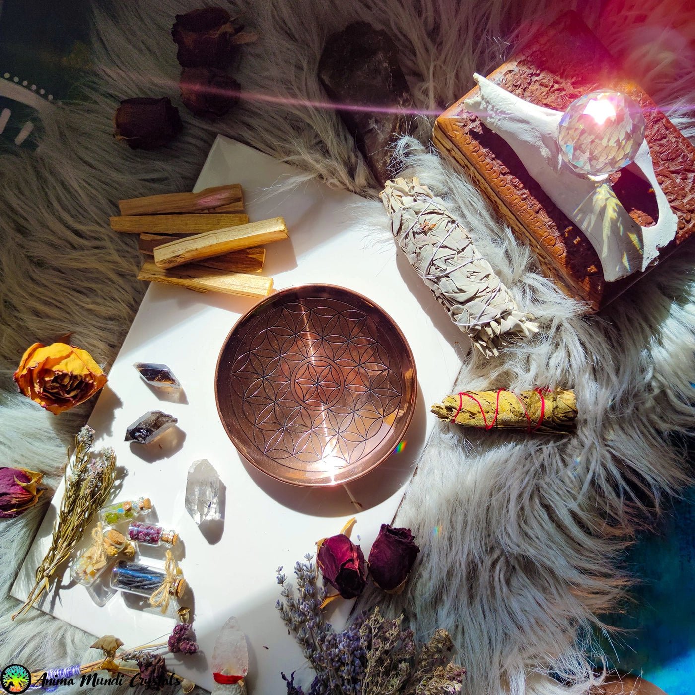 Flower Of Life Copper Plate - Anima Mundi Crystals