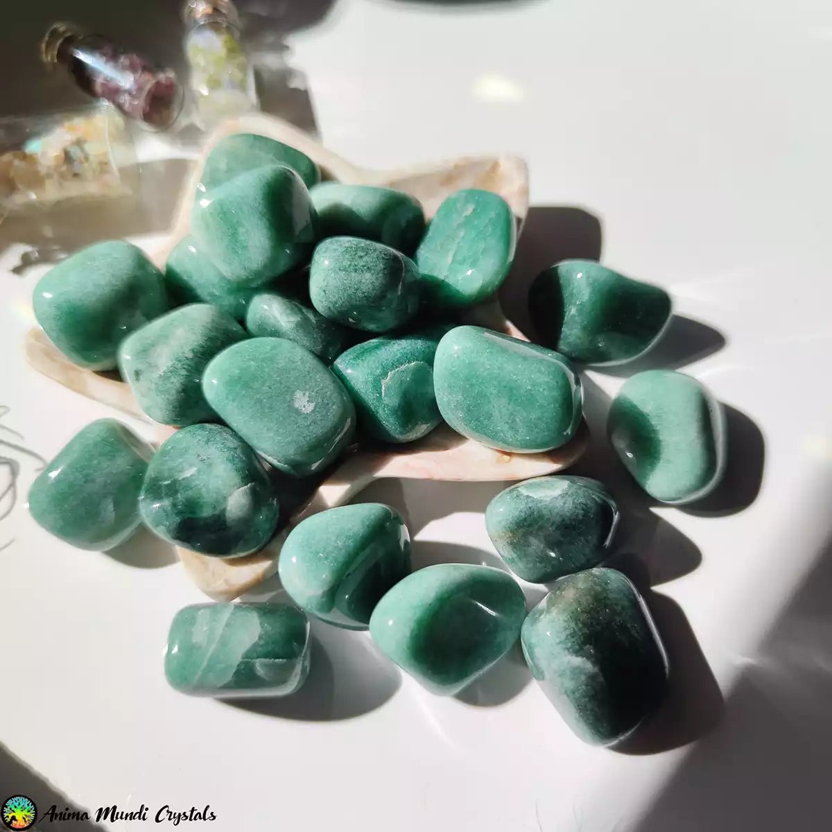 Green Quartzite- Aventurine Tumblestones - Anima Mundi Crystals