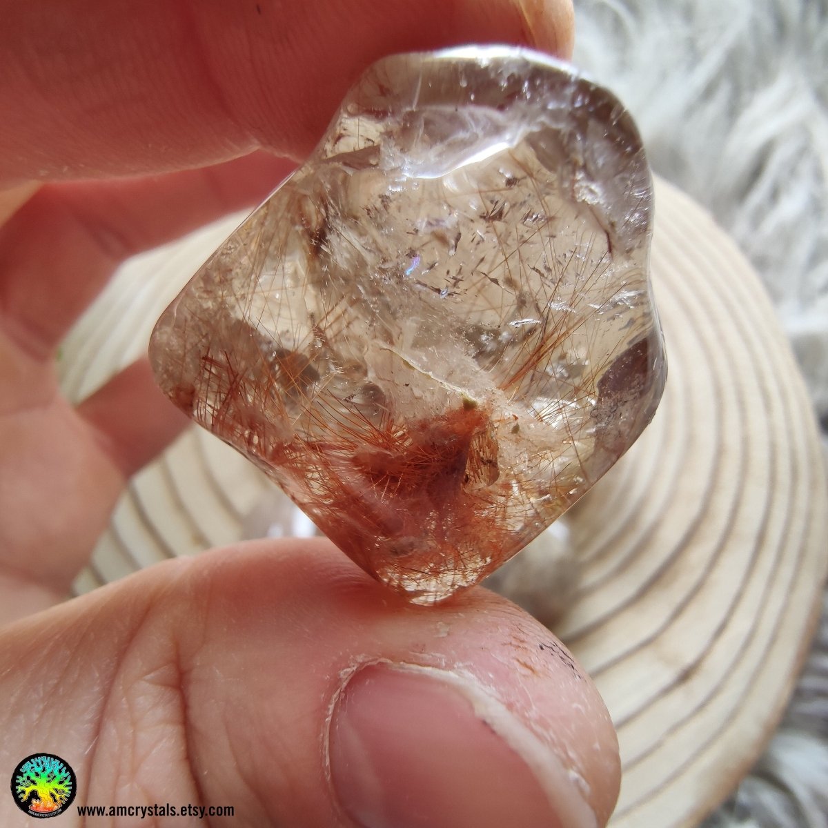 Rutilated Quartz Tumbled Pocket Stone - Anima Mundi Crystals
