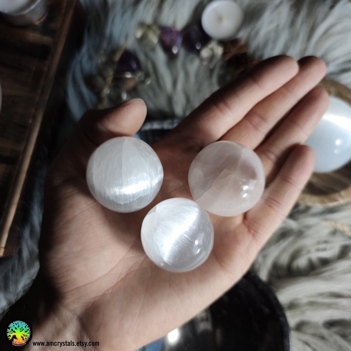 Small Selenite Sphere 4cm - Anima Mundi Crystals