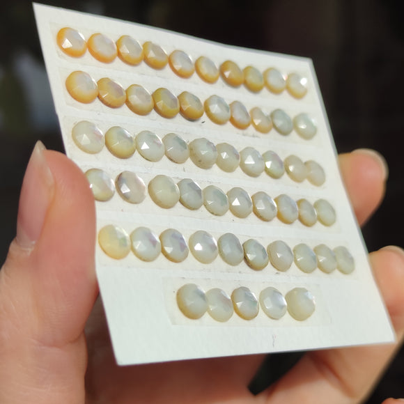 Cabujones Redondos de Madre Perla 6mm en Corte Rosa