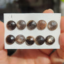 Faceted Black Sunstone Round Cabochons 10mm-1