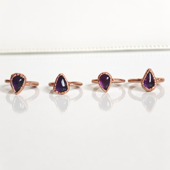Anillo Amatista - Electroformado Cobre