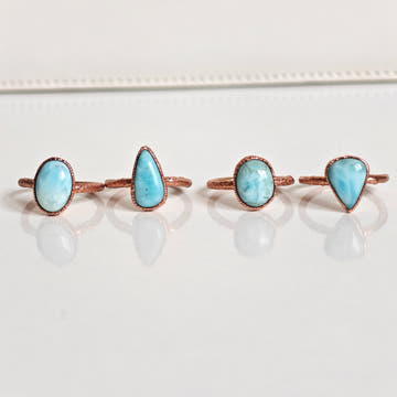Larimar Ring - Electroformed Copper