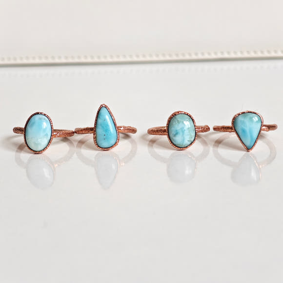 Larimar Ring - Electroformed Copper