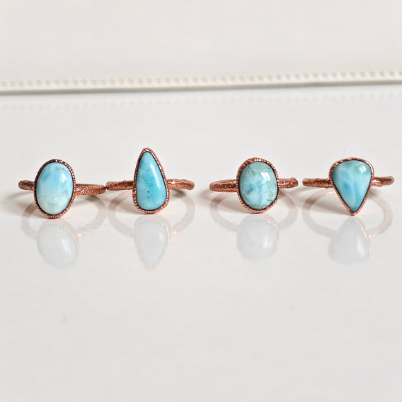 Anillo Larimar- Electroformado Cobre