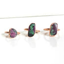Anillo Rubí Zoisita - Electroformado Cobre-1