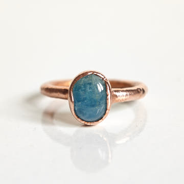 Aquamarine Ring - Copper - Size 8 US