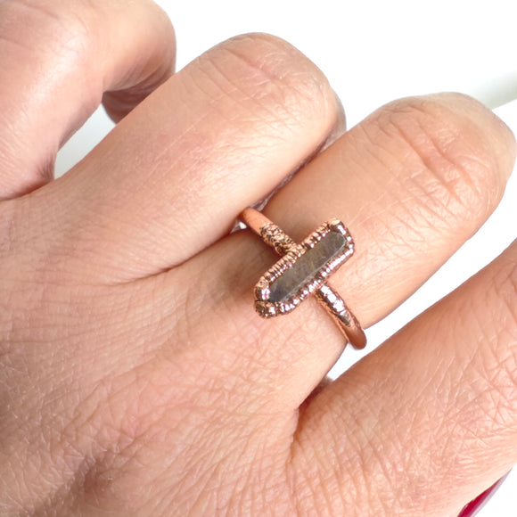 Anillo Zafiro- Electroformado en Cobre