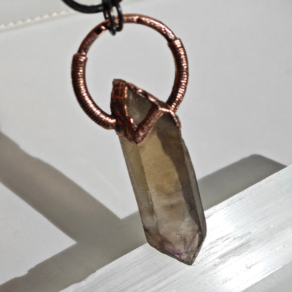 Colgante Citrino Ahumado - Electroformado Cobre