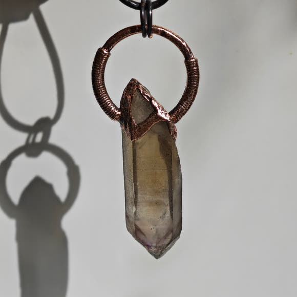 Colgante Citrino Ahumado - Electroformado Cobre
