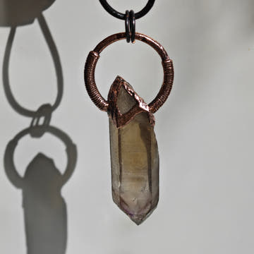 Smoky Citrine Pendant - Copper Electroformed