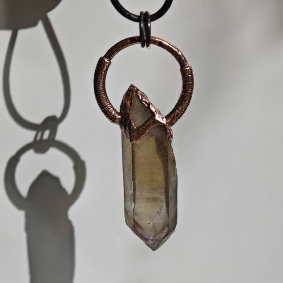 Colgante Citrino Ahumado - Electroformado Cobre