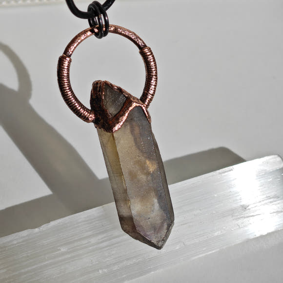 Colgante Citrino Ahumado - Electroformado Cobre