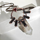 Colgante Cuarzo Vela · Turmalina y Granate - Electroformado Cobre-1