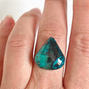 Cabujón de Shattuckita con Tenorita · Lágrima 20×18 mm · Namibia-1