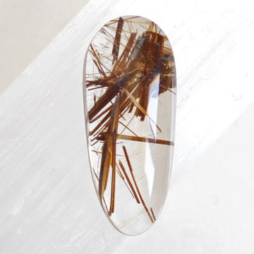 Cabujón Cuarzo Rutilado Cobre · 23×10 mm