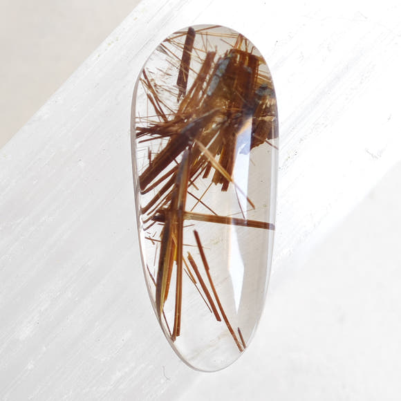 Cabujón Cuarzo Rutilado Cobre · 23×10 mm
