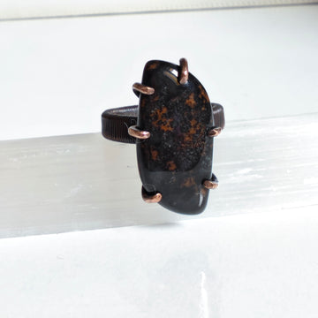 Anillo Obsidiana Caoba