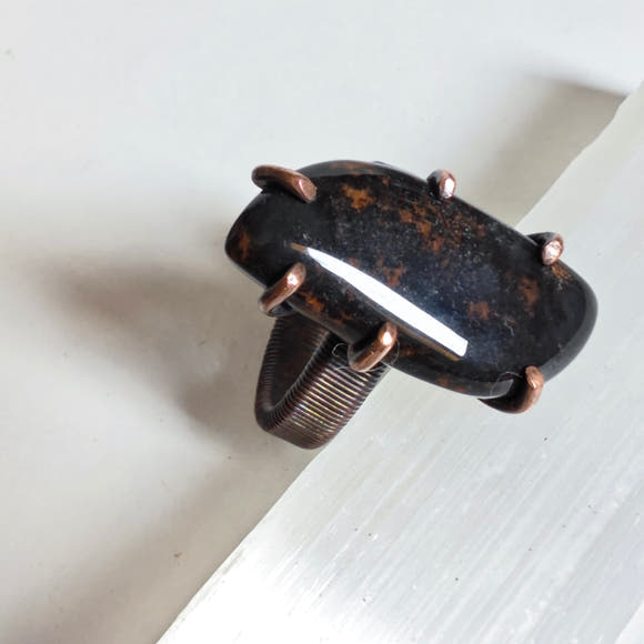 Mahogany Obsidian Ring · Copper