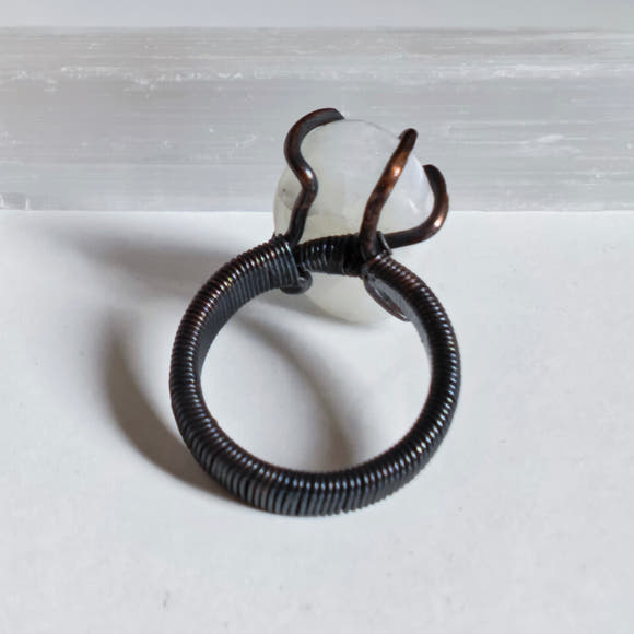 Rainbow Moonstone Ring · Copper