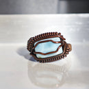 Anillo Larimar Rectangular Engarzado - Cobre Negro-1