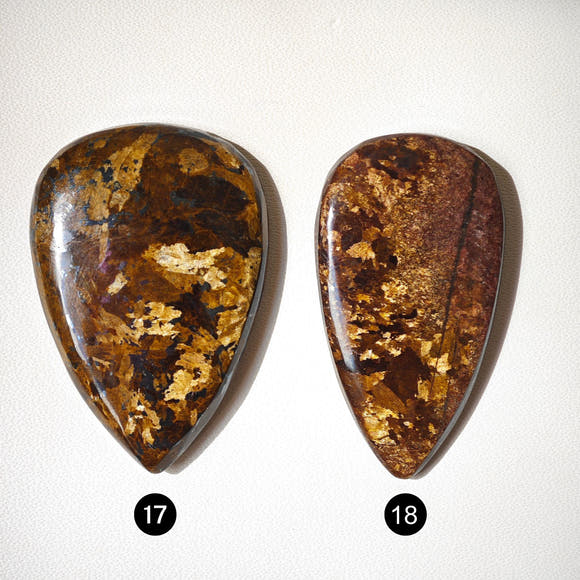 Bronzite Teardrop Cabochons