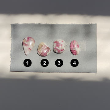 Pink Tourmaline in Quartz Teardrop and Freeform Cabochons