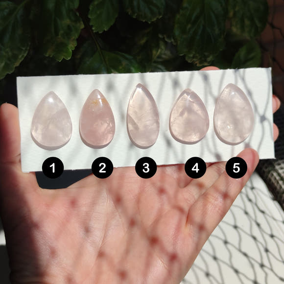 Rose Quartz Teardrop Cabochons