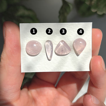 Cabujones Lágrima Pequeños de Cuarzo Rosa