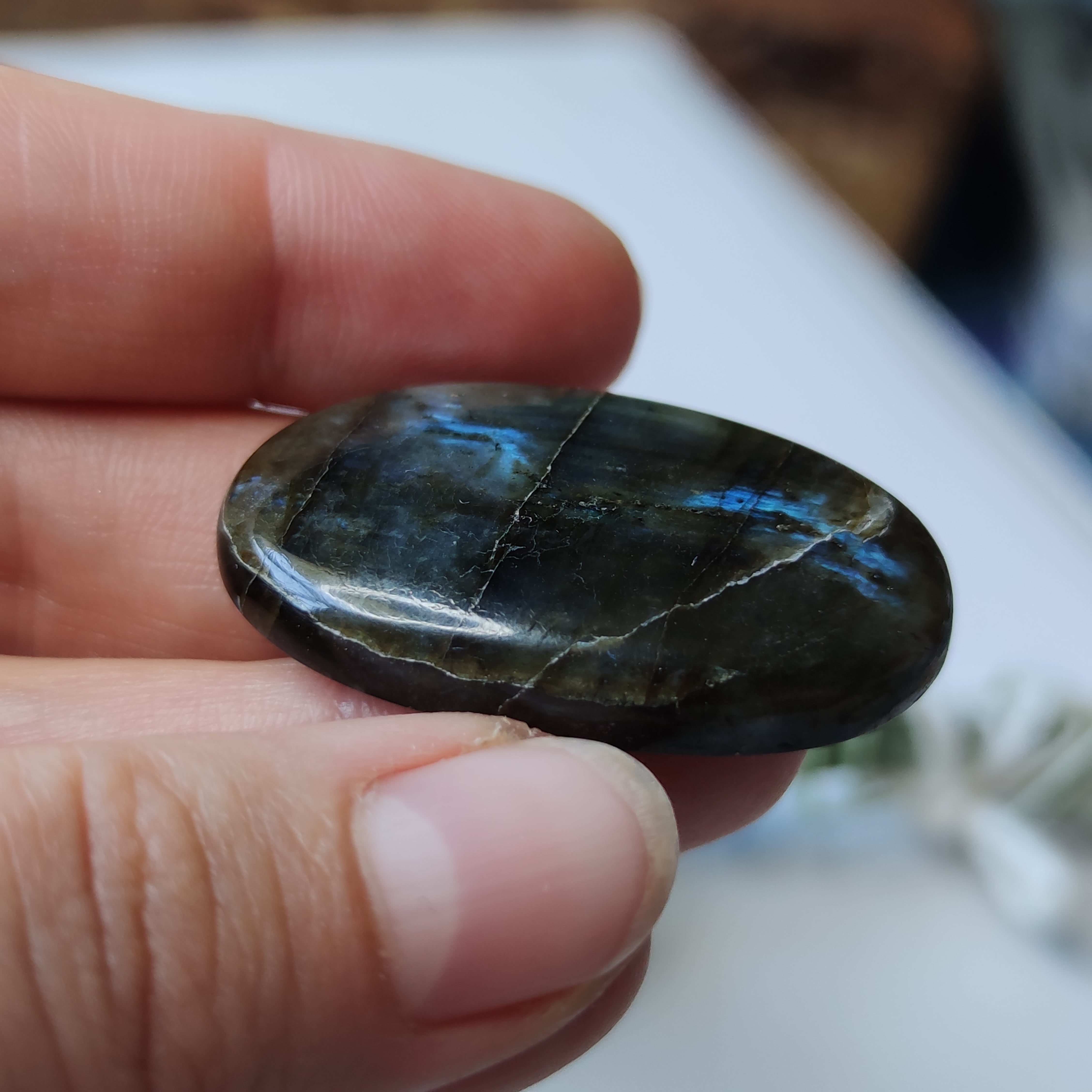 Cabujón Ovalado de Labradorita Azul 40mm