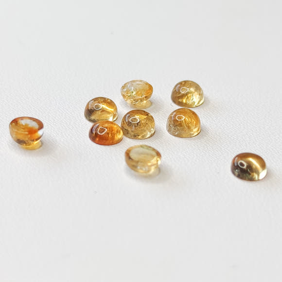 Lot of 9 Round Citrine Cabochons 4mm