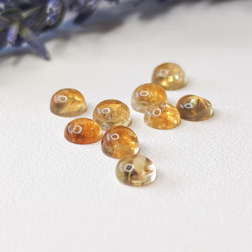 Lot of 9 Round Citrine Cabochons 4mm - 0