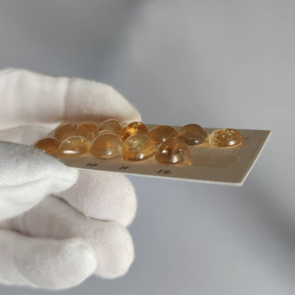 Oval Citrine Cabochons and Teardrops