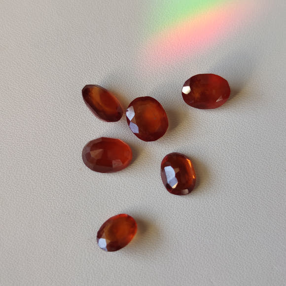 Hessonite Garnet Faceted Cabochons