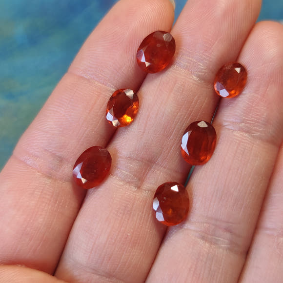 Hessonite Garnet Faceted Cabochons