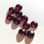 No. 1 10mm Rhodolite Garnet Round Cabochons in Rose Cut - No. 1