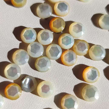 Round Mother of Pearl Cabochons 6mm in Rose Cut