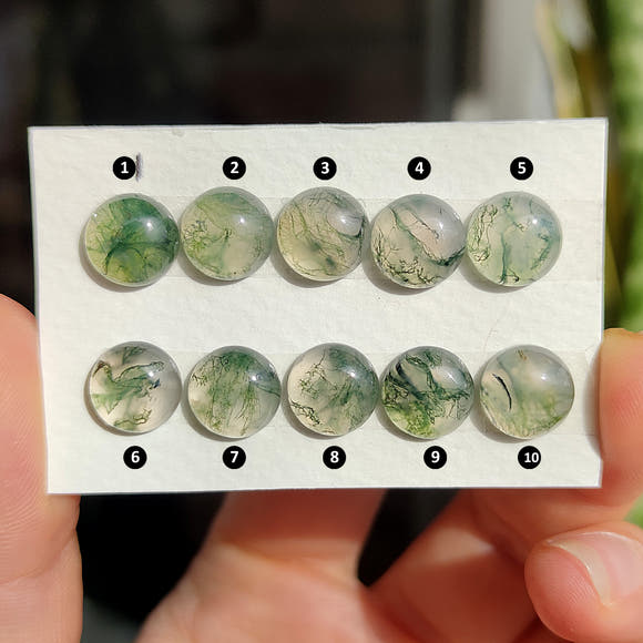 Moss Agate Round Cabochon 10mm