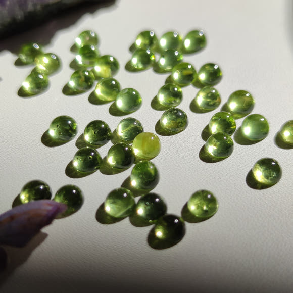 Mini Round Peridot Cabochons 5mm