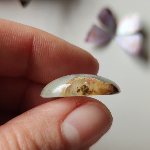 Hand-Carved Oval Blue Calcite