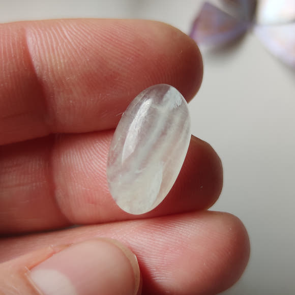 Hand-Carved Oval Blue Calcite