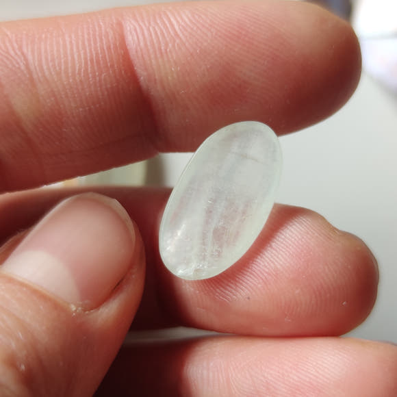Hand-Carved Oval Blue Calcite