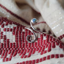 Adjustable SPIRAL Ring with Australian Lightning Ridge Black Opal-1