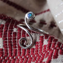 Adjustable SPIRAL Ring with Australian Lightning Ridge Black Opal-2