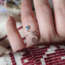 Adjustable SPIRAL Ring with Australian Lightning Ridge Black Opal-5