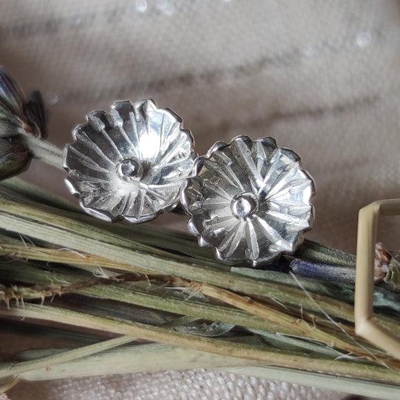 Pendientes de Plata Botón FLORES