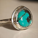Rustic Ring with Tibetan Turquoise-6