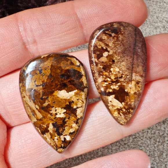 Bronzite Teardrop Cabochons